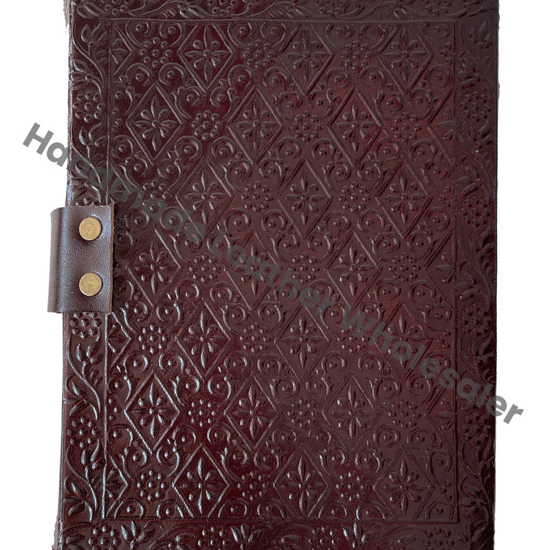 Seven Stone Tree Life Brown Leather Journal Notebook Kraft Paper Vintage Custom Logo Gift Travel Drawing Sketchbook Planner