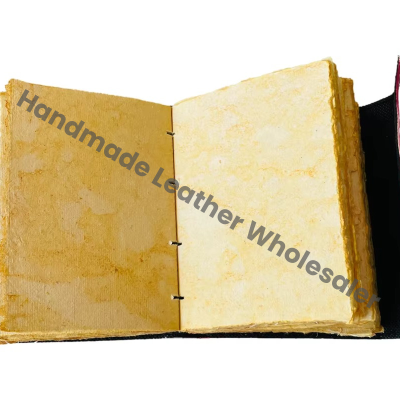 Handmade Red Embossed Stone Leather Hardcover Journal Travel Diary Planner Custom Logo Recyclable