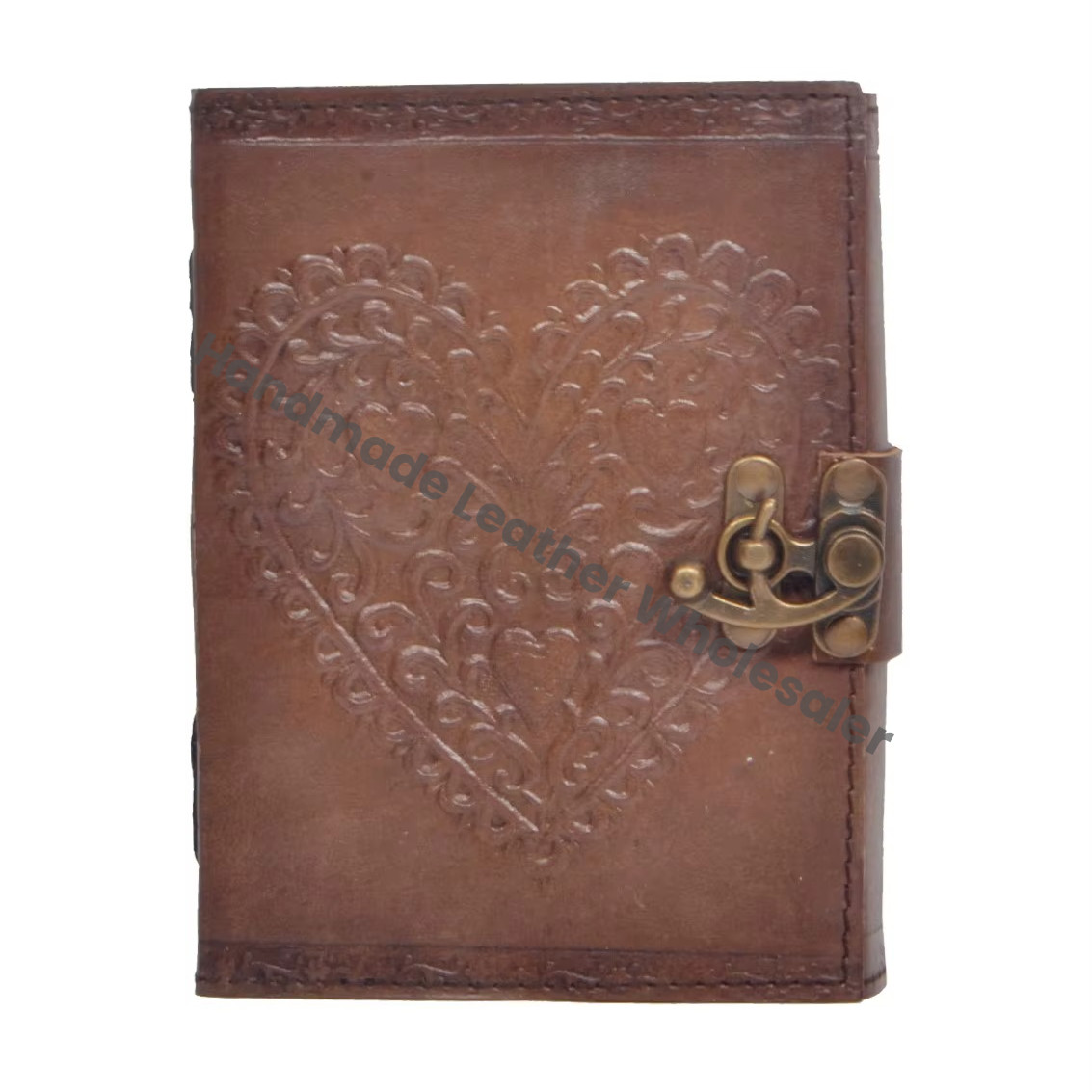 Heart Leather Hardcover Journal Embossed Gift Notebook Charcoal Recyclable Paper Custom Logo