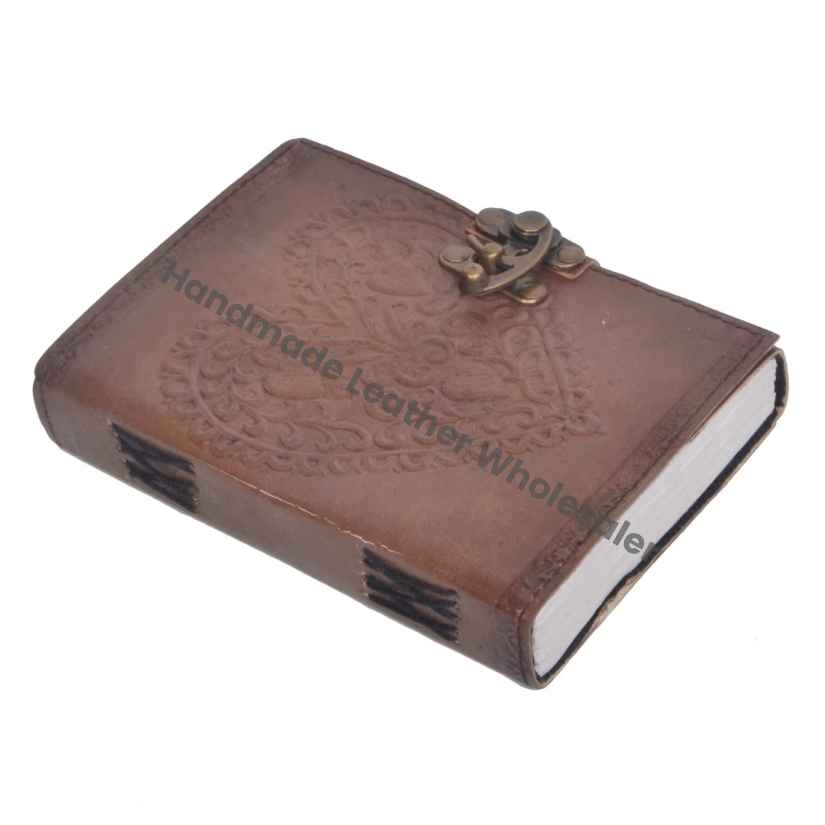 Heart Leather Hardcover Journal Embossed Gift Notebook Charcoal Recyclable Paper Custom Logo