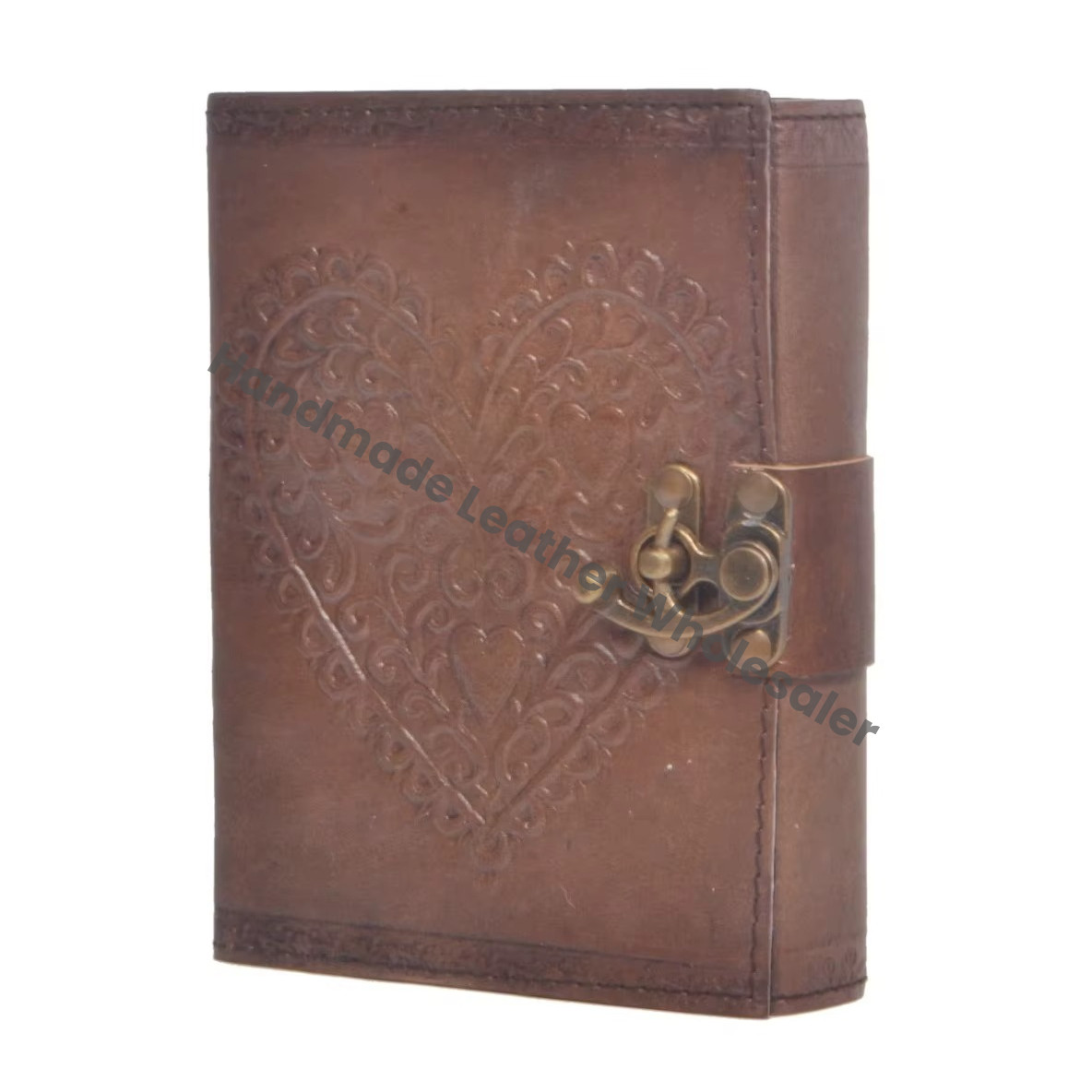 Heart Leather Hardcover Journal Embossed Gift Notebook Charcoal Recyclable Paper Custom Logo