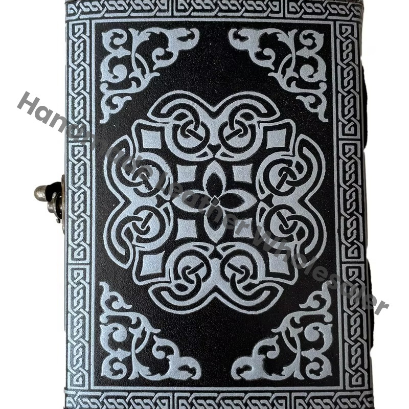 Skull Embossed Leather Journal Lock Face Black Guest Book Thermal Binding Handmade Paper Gift Him Personal Organizer Sketchbook