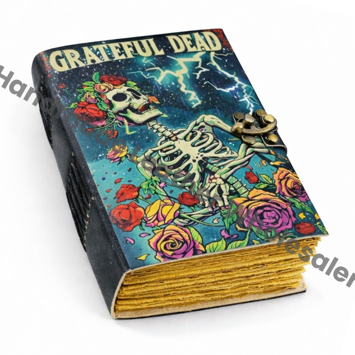 Skull & Roses Leather Journal: Gothic Handmade Diary with Lock