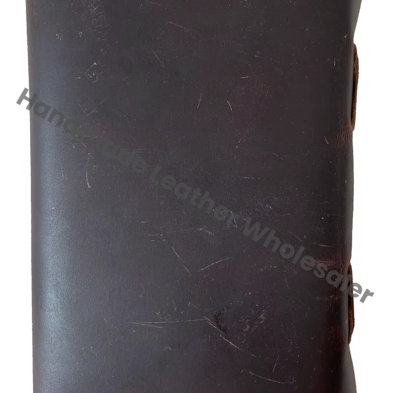 Soft Pentagram Embossed Brown Leather Address Book Bound Wrap Silver Pentacle Antique Handmade Eco-friendly Paper Gift