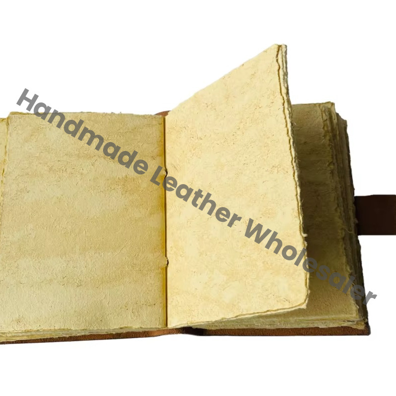 Spell Blank Book Shadows Journal Spiral Bound Leather Vintage Handmade Deckle Paper Tree Life Figure Laser Cut Diary