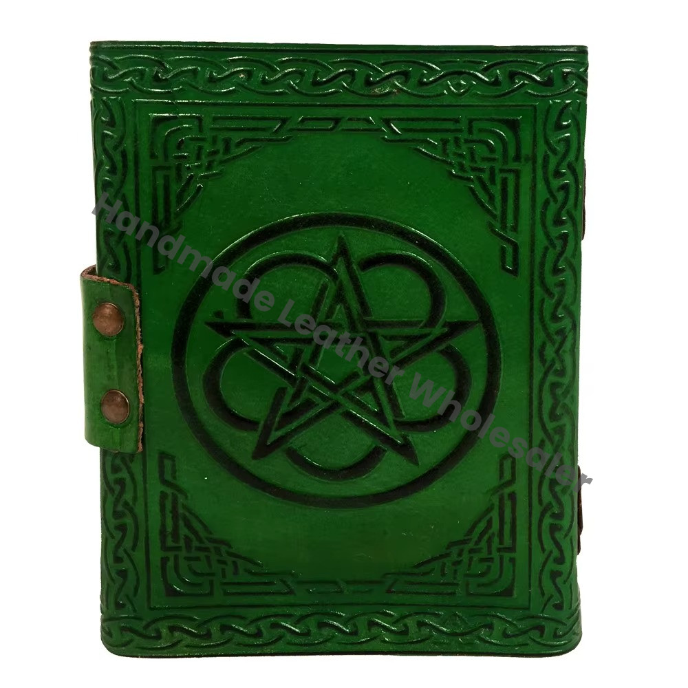 Spider Leather Hardcover Journal Vintage Handmade Green Black Notebooks Woman Large Gift Book Spell Sketchbook Supplies Diary