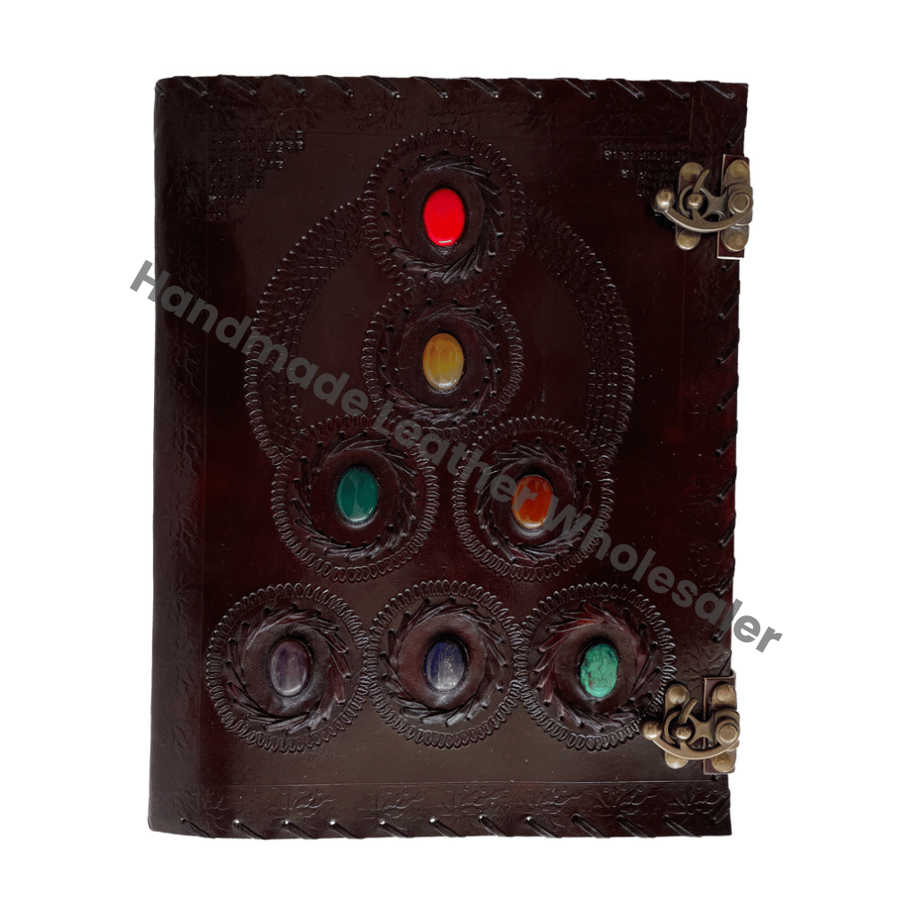Spiral Binding Bound Custom Classmate Seven Stone Leather Organizer/Planner Journal Recyclable Handmade Cotton Paper Notebook