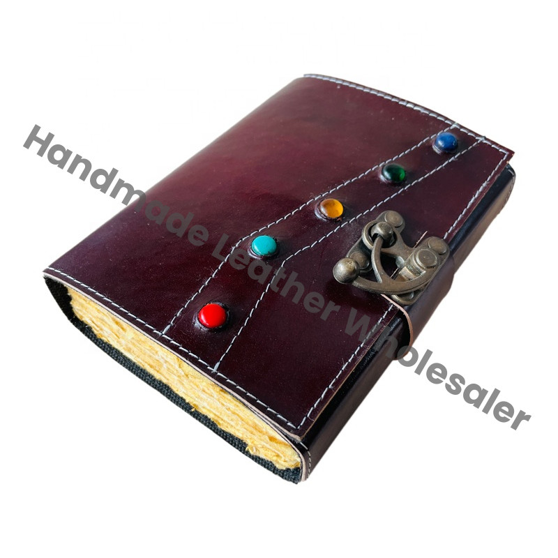 Stone Leather Hardcover Journal Notebook for Men Women Gift Custom Logo Unlined Pages Recyclable Handmade Cotton Paper