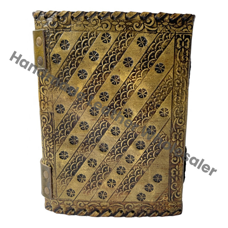 Stone Leather Journal Deckle Art Paper Thermal Binding Hardcover Notebook Diary Best Gift Men Women Writing Scrapbook Planner