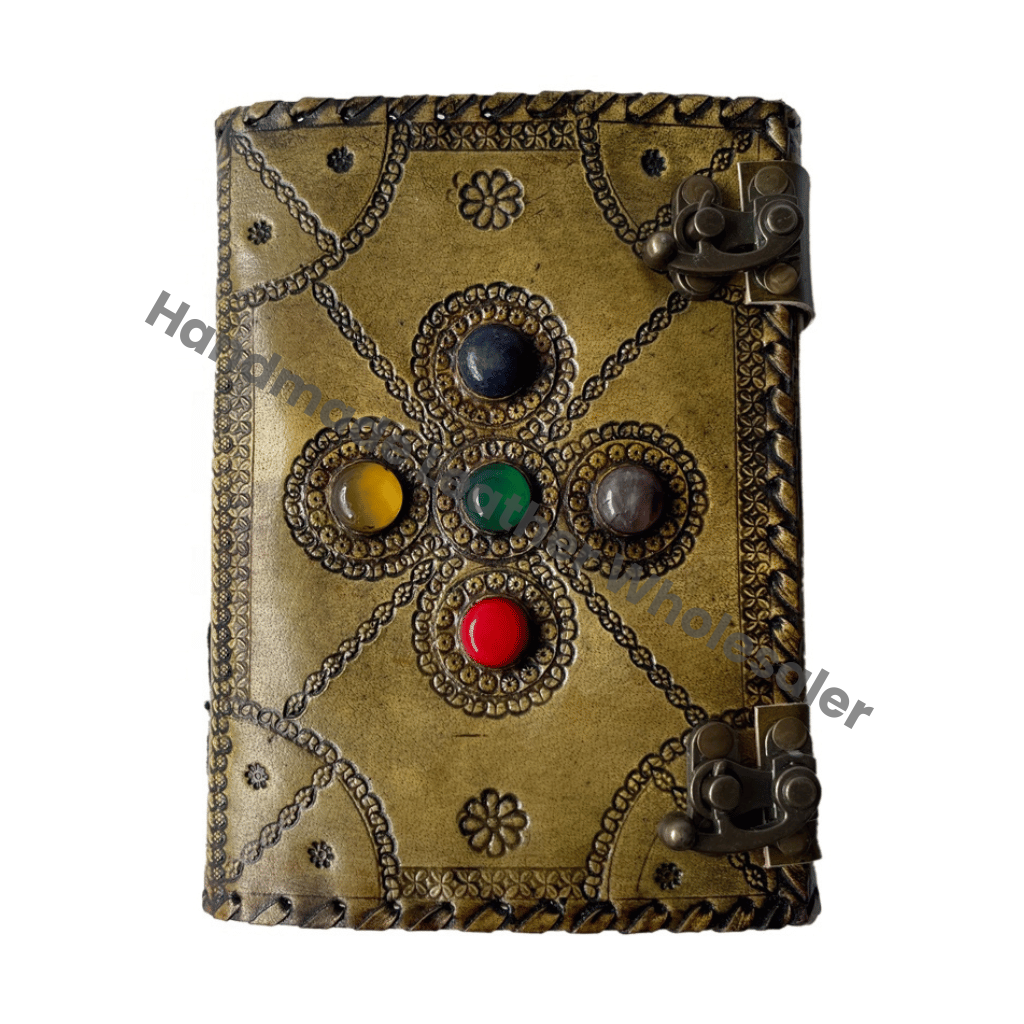 Stone Leather Journal Deckle Art Paper Thermal Binding Hardcover Notebook Diary Best Gift Men Women Writing Scrapbook Planner