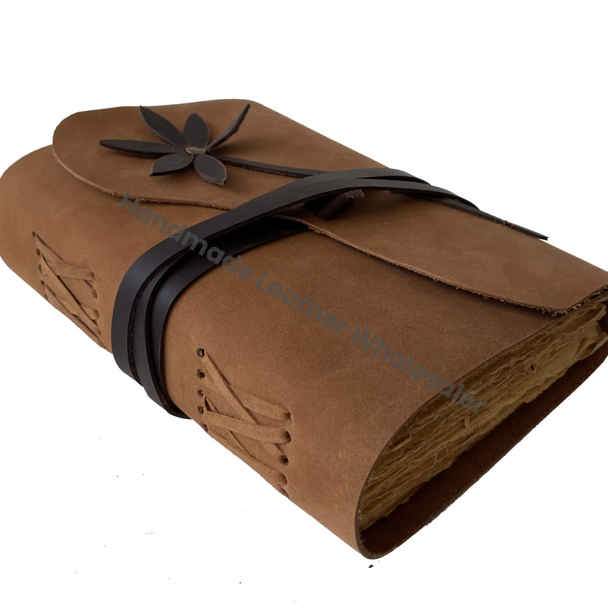 Strap Leather Journal Handmade Vintage Soft Blank Book Notebook Sketchbook Diary Personalized Deckle Edge Journal