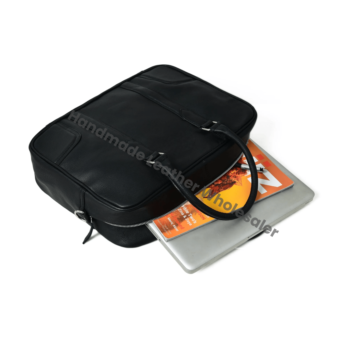 Texas Black Leather Briefcase