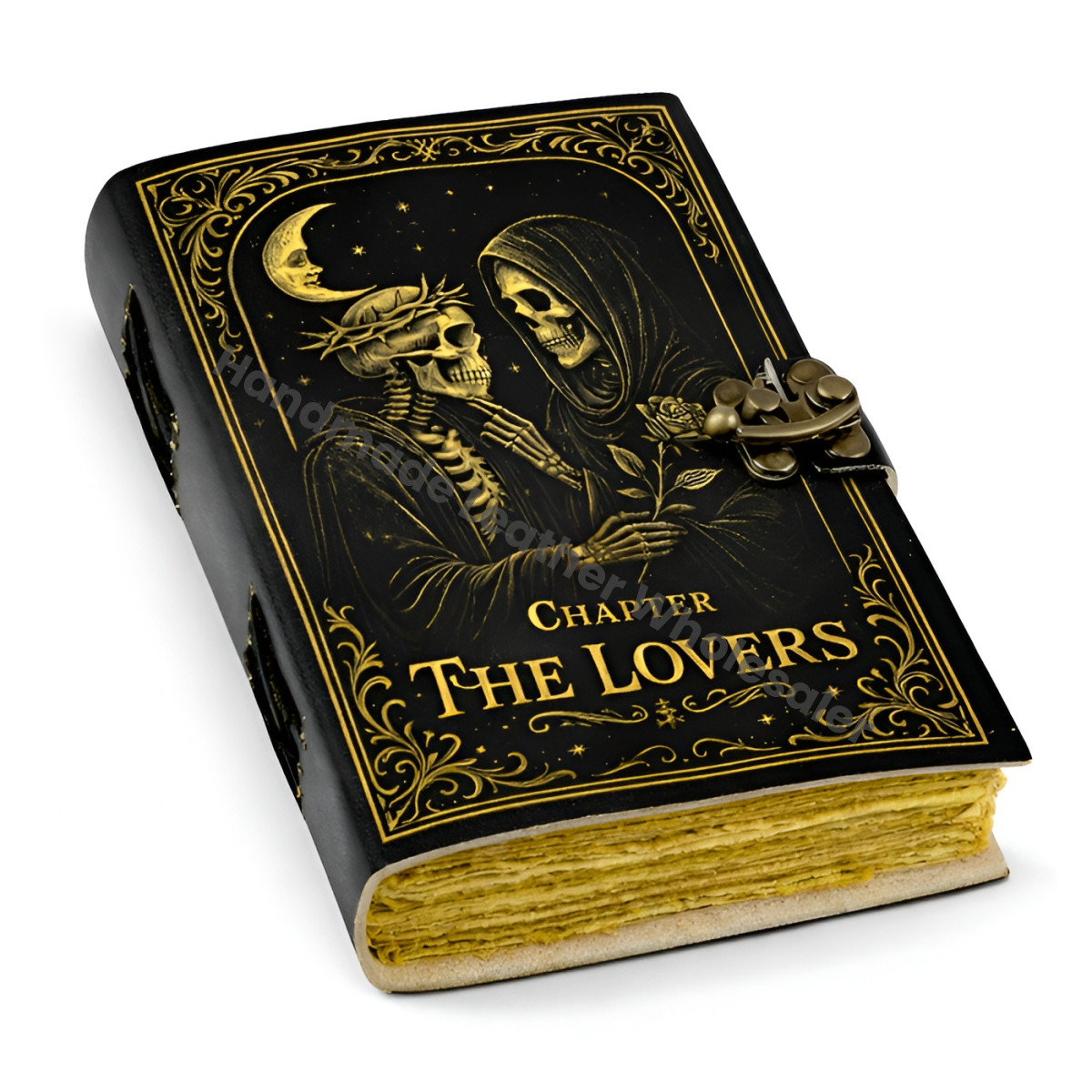The Lovers Leather Journal: Gothic Grimoire, Handmade Book of Shadows