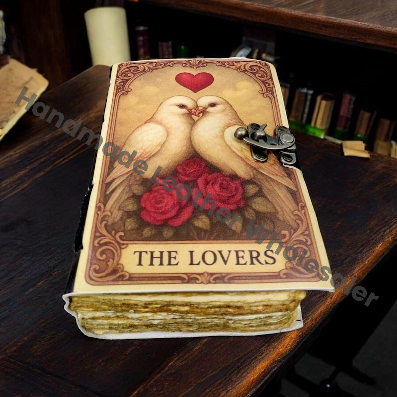 The Lovers Leather Journal Vintage Diary for Writers & Artists Rustic Grimoire: Vintage Spell Book of Shadows Vintage Paper Diary (Copy)