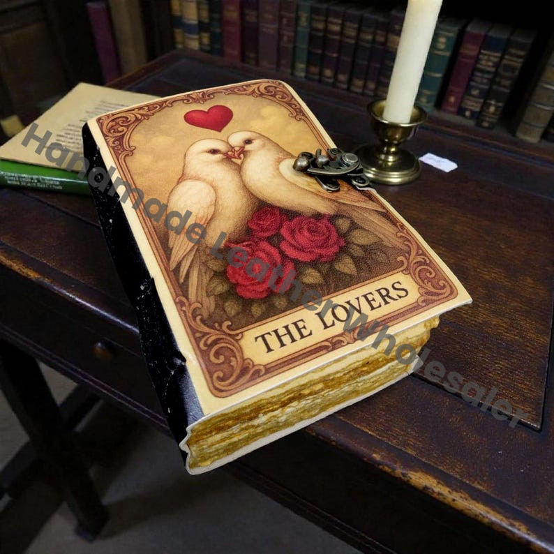 The Lovers Leather Journal Vintage Diary for Writers & Artists Rustic Grimoire: Vintage Spell Book of Shadows Vintage Paper Diary (Copy)