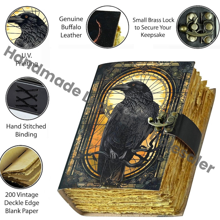 The Raven Leather Journal: Gothic Grimoire Book of Shadows