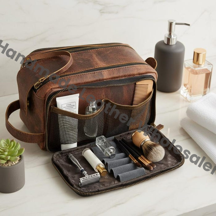 Toiletry Bag Personalized Leather Dopp Kit: Travel , Groomsmen Gift for men