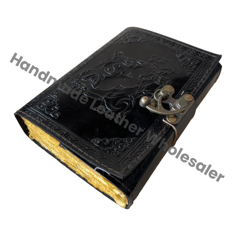 Tortoise Journal Handmade Unique Leather Spiral Binding Hardcover Notebook Black Gift Vintage Sketchbook Office Supplies