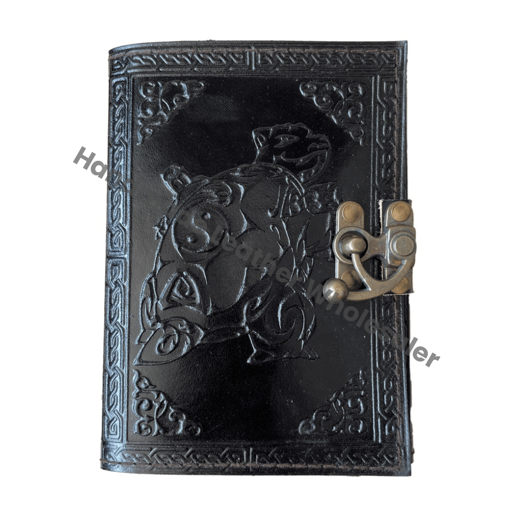 Tortoise Journal Handmade Unique Leather Spiral Binding Hardcover Notebook Black Gift Vintage Sketchbook Office Supplies