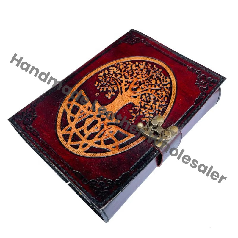 Tree Life Leather Journal Thermal Vintage Yellow Genuine Deckle Art Pages Travel Happy Wiccan Spells Writing Planner Gift
