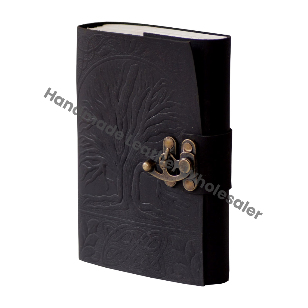 Tree Life Leather Vintage Grimoire Notebook Sketchbook Book Shadows Kraft Paper Vintage Cover Custom Classic Planner Spiral Gift