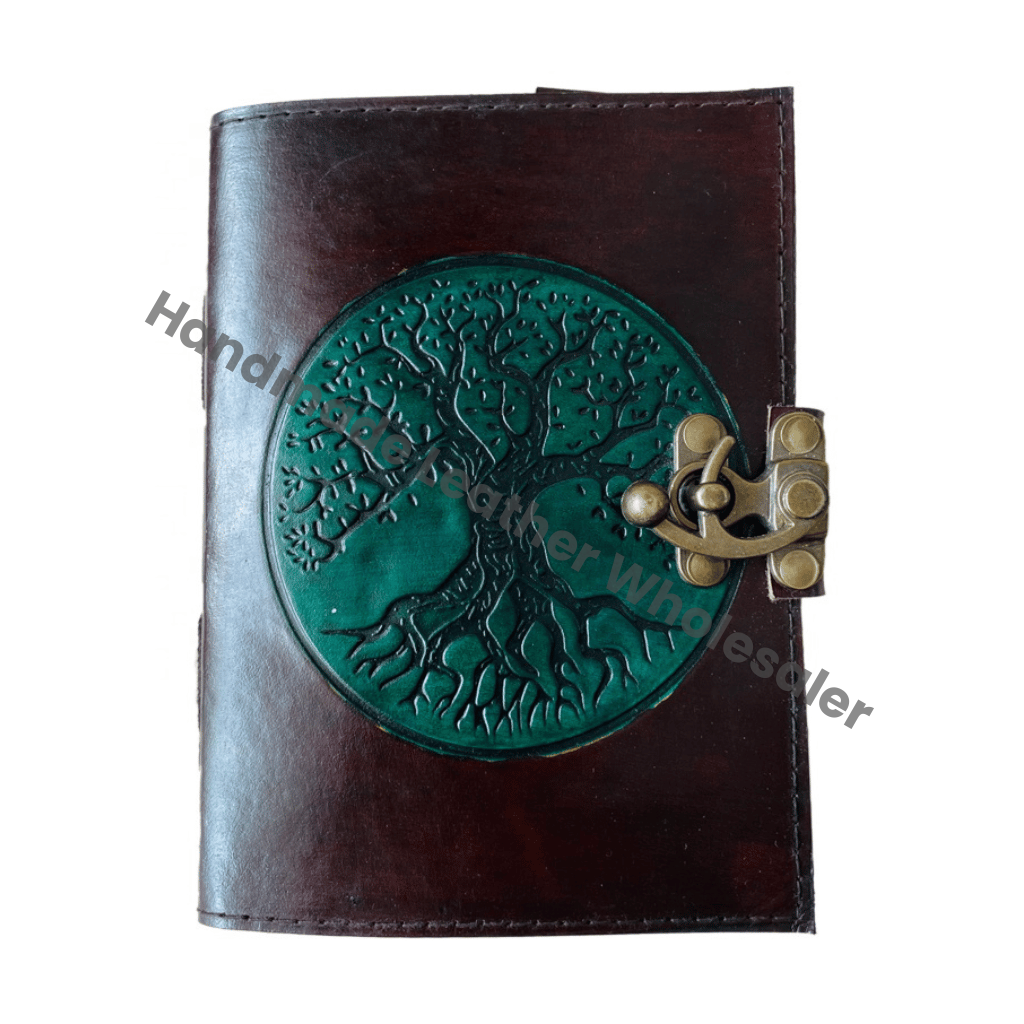 Tree Life Vintage Leather Journal Antique Handmade Cotton Paper Brown Drawing Sketchbook Custom Logo Gift Writing Bound Diary