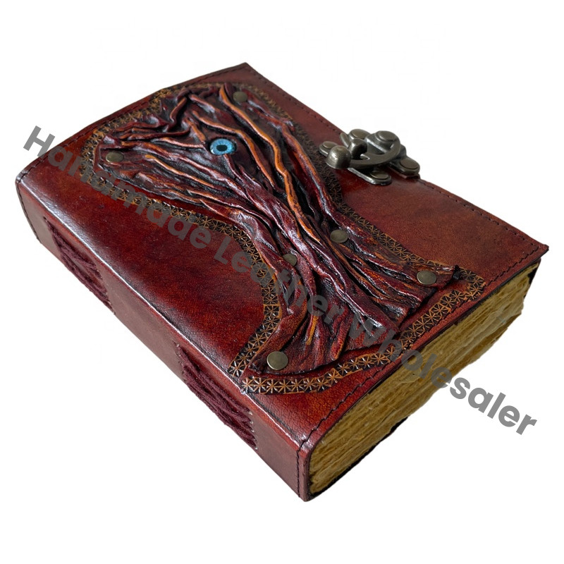 Tree of Life Journal Hocus Pocus Book of Spell God Eye Magical Handmade Recycled Deckle Blank Pages Gift Cover Blank Journal