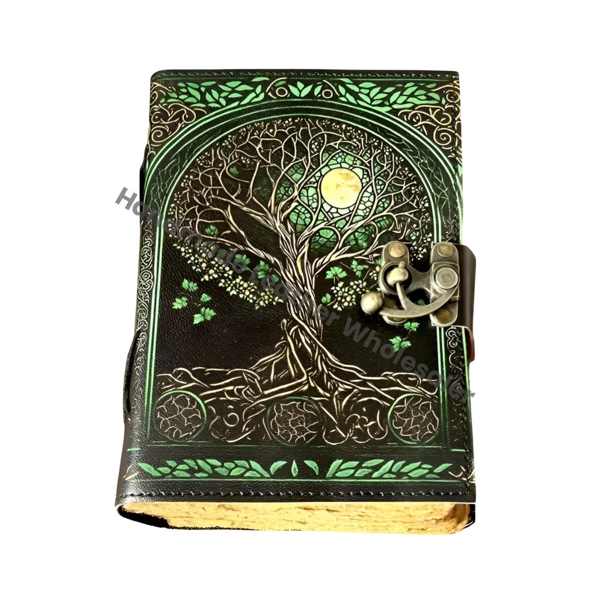 Tree of Life Leather Grimoire Journal: Spell Book