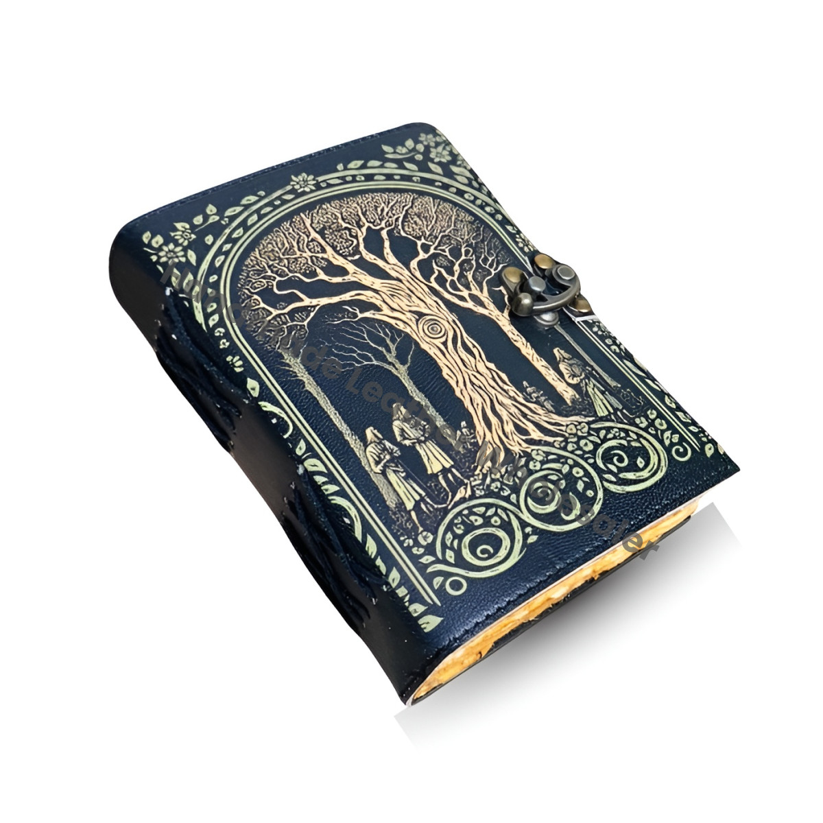 Tree of Life Leather Grimoire Journal: Blank Book of Shadows
