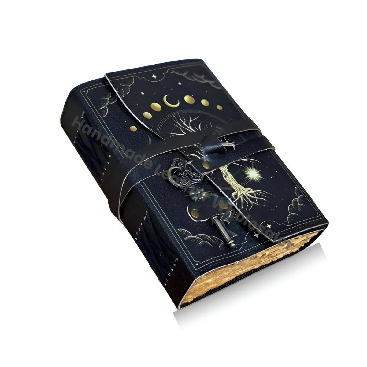 Tree Of life Leather Grimoire – Spell Book of Shadows Journal | Thick Vintage Notebook for Women, Writers | Deckle Paper