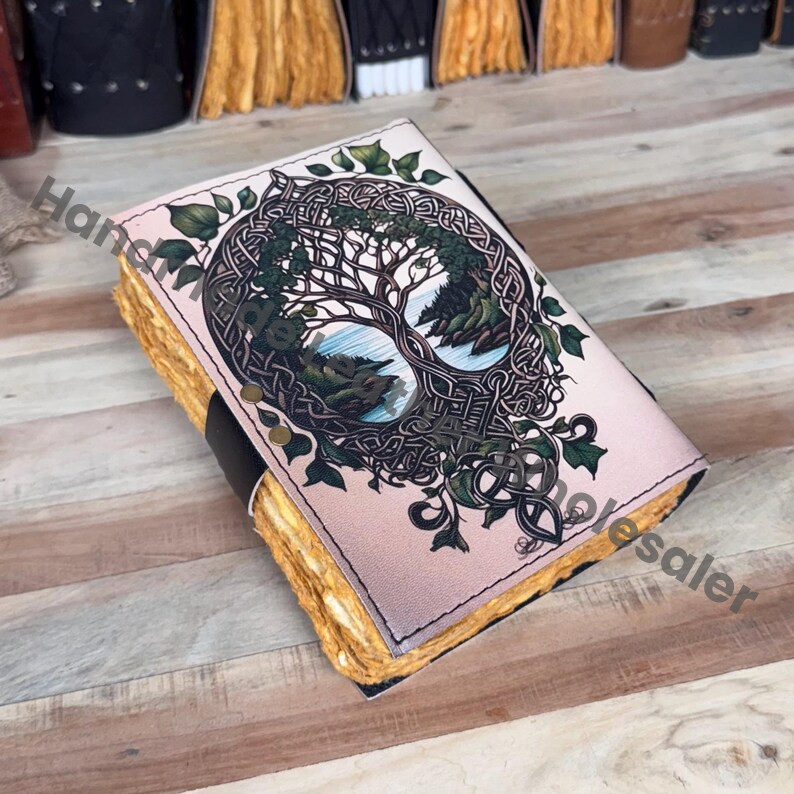 Tree Of Life Leather Journal: Blank Book of Shadows, Celestial Gifts