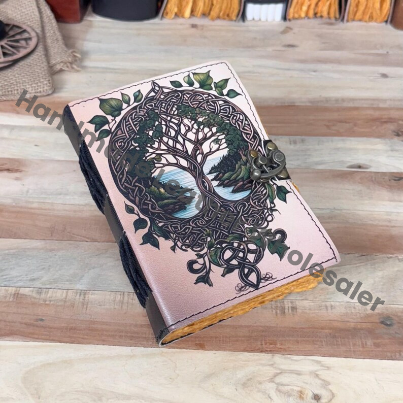 Tree Of Life Leather Journal: Blank Book of Shadows, Celestial Gifts