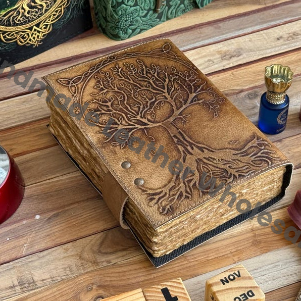 Tree Of Life Leather Journal, Grimoire Notebook, Handmade Vintage Look Diary