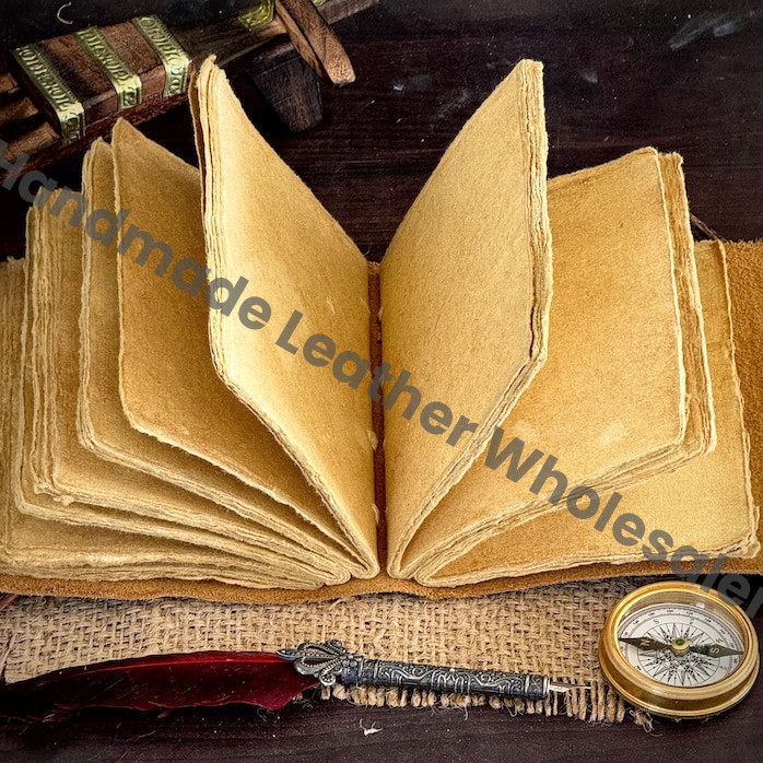 Tree of Life Leather Journal - Handmade Deckle Edge Paper, Book of Shadows