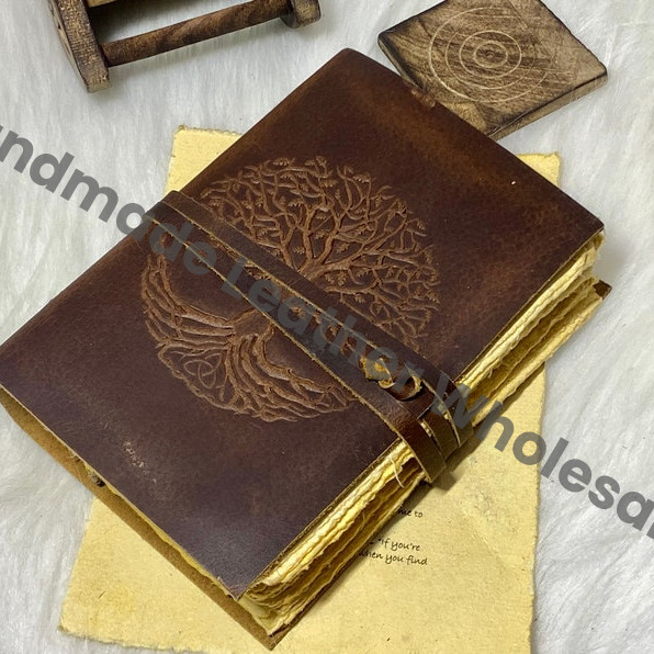 Tree of Life Leather Journal: Handmade Sketchbook, Junk Writing Travelling Journal