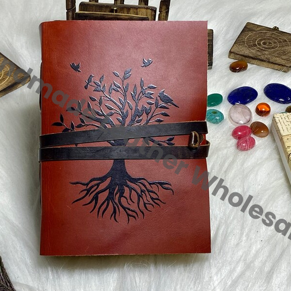 Tree of Life Leather Journal: Handmade Sketchbook, Spell Book