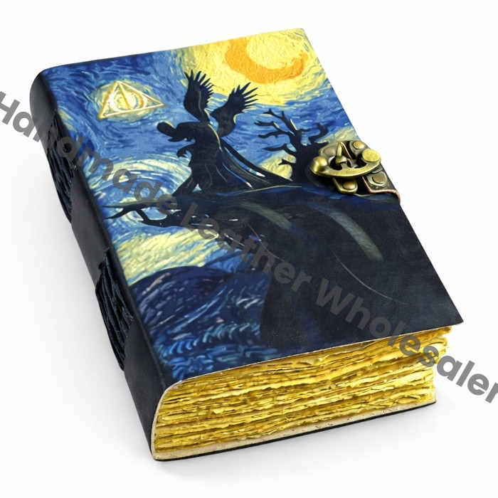 Tree of Life Leather Journal :Hari Pooter Spell Book with Moonstone Lock