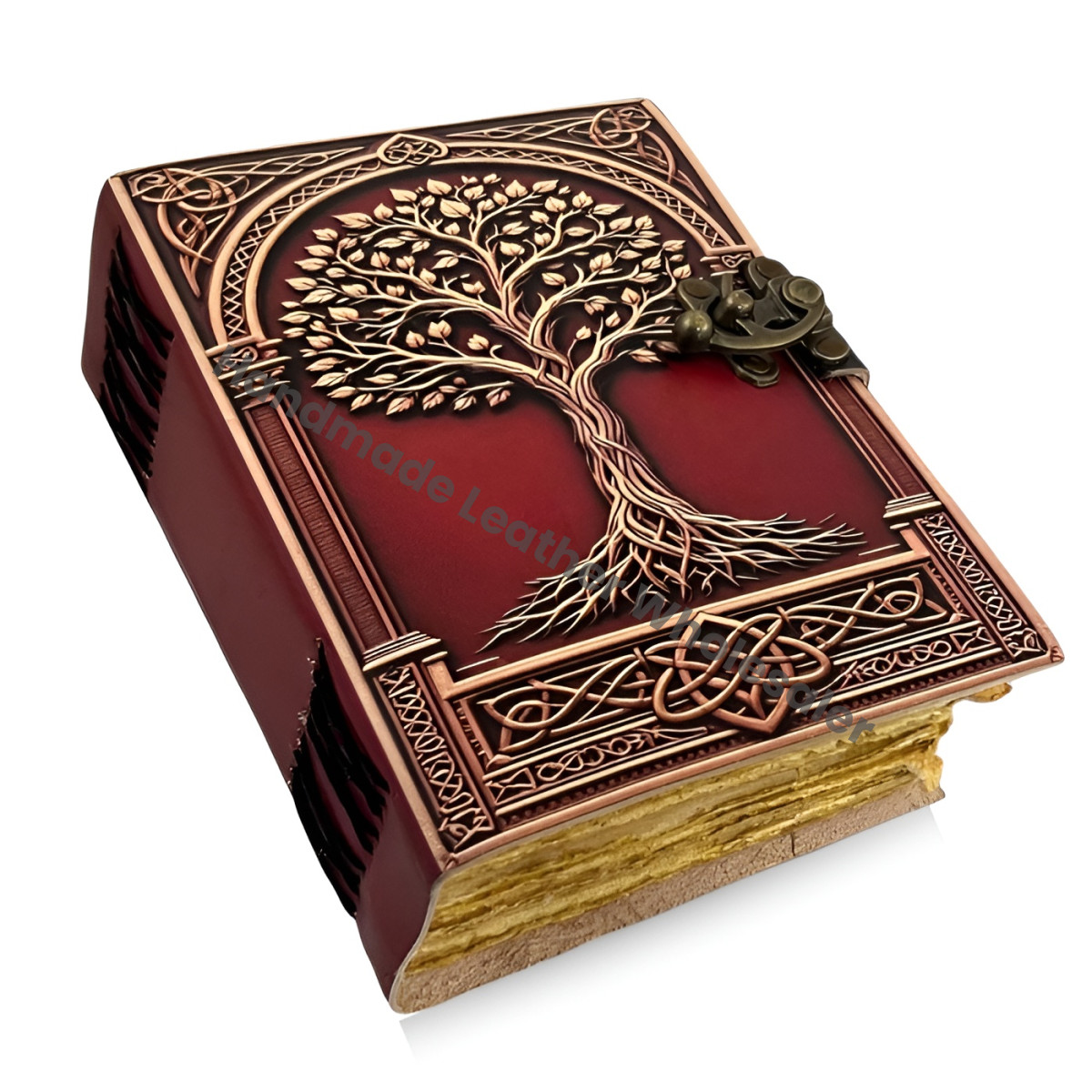 Tree of Life Leather Journal | Large Grimoire | Blank Spell Book of Shadows | Celestial Leather Journal