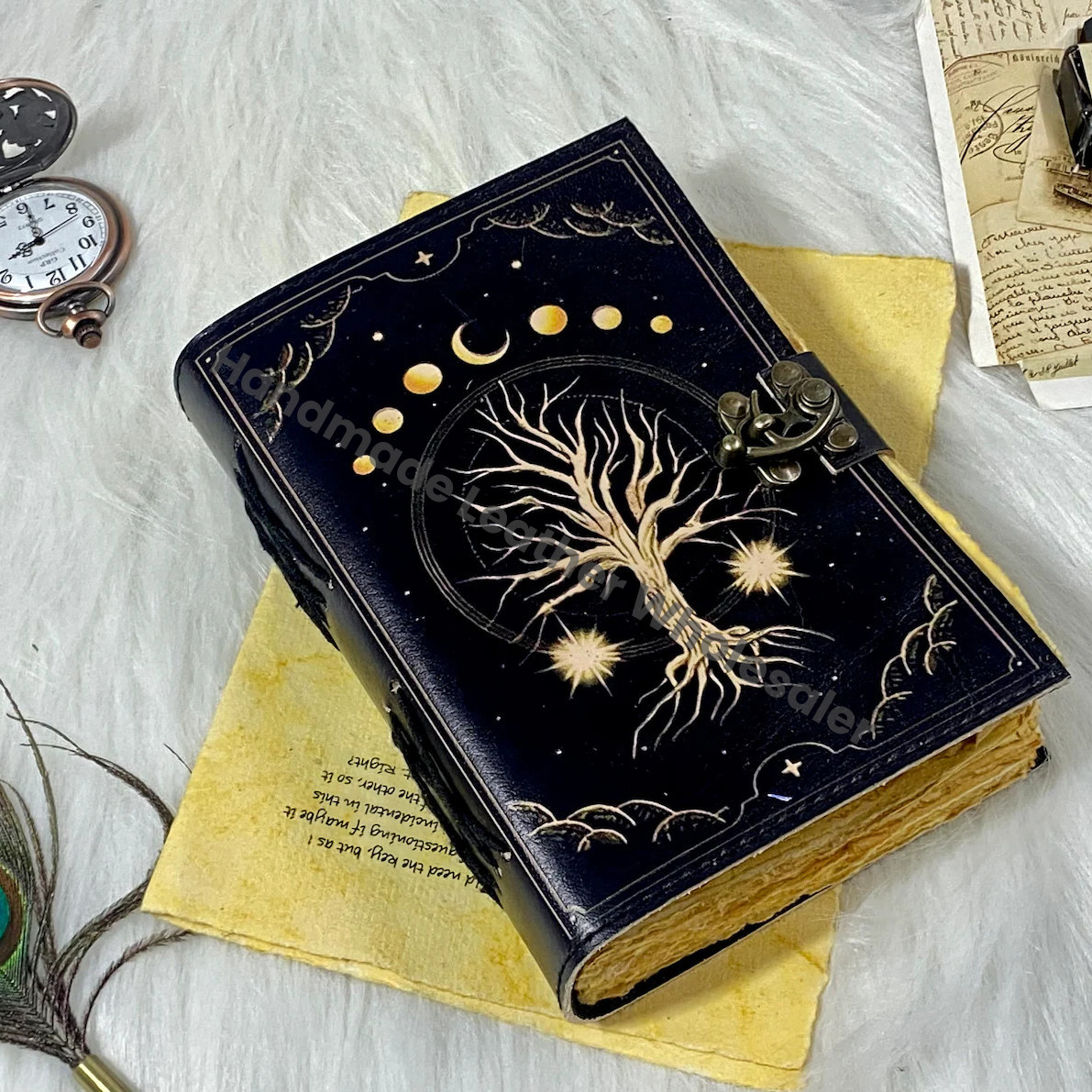Tree of Life Leather Journal: Sketchbook, Spell Book, Travel Notebook