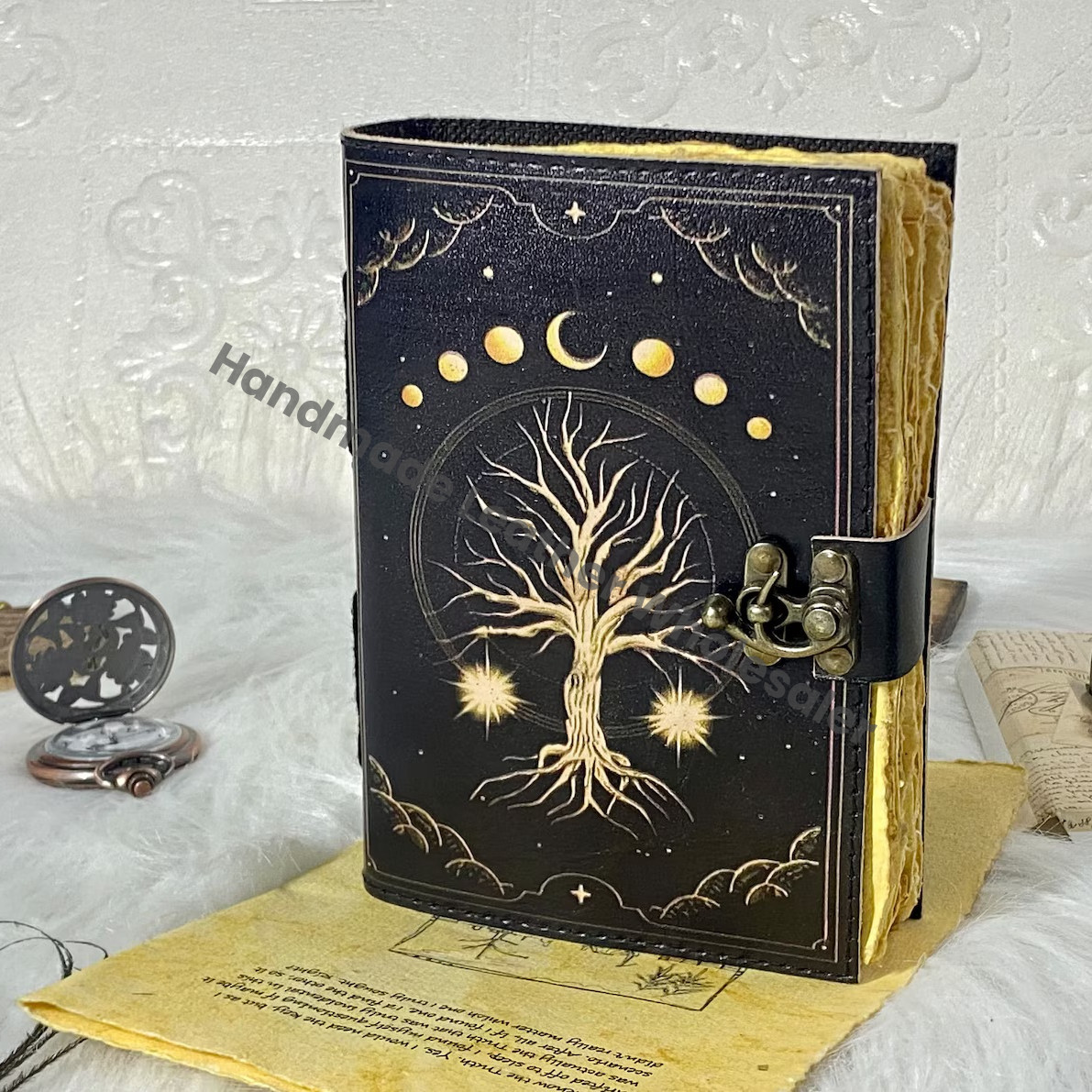 Tree of Life Leather Journal: Sketchbook, Spell Book, Travel Notebook