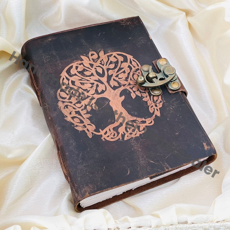 Tree of Life Leather Journal: Vintage Deckle Edge Book of Shadows