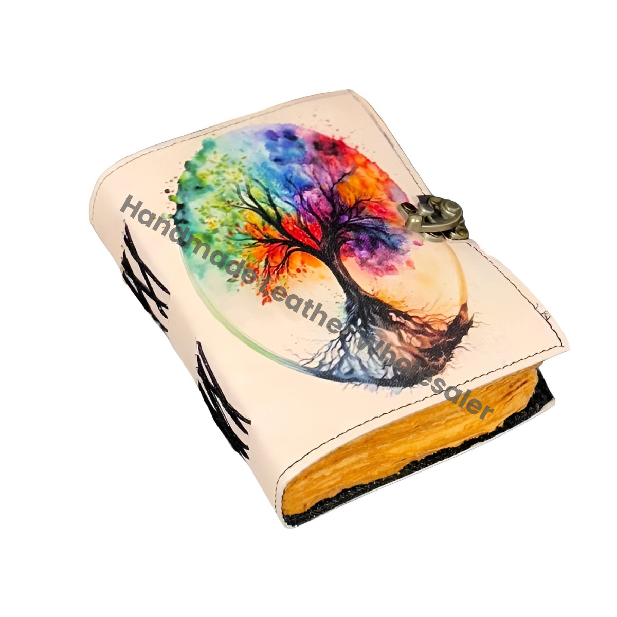 Tree of Life Leather Journal: Vintage Handmade Deckle Edge Paper