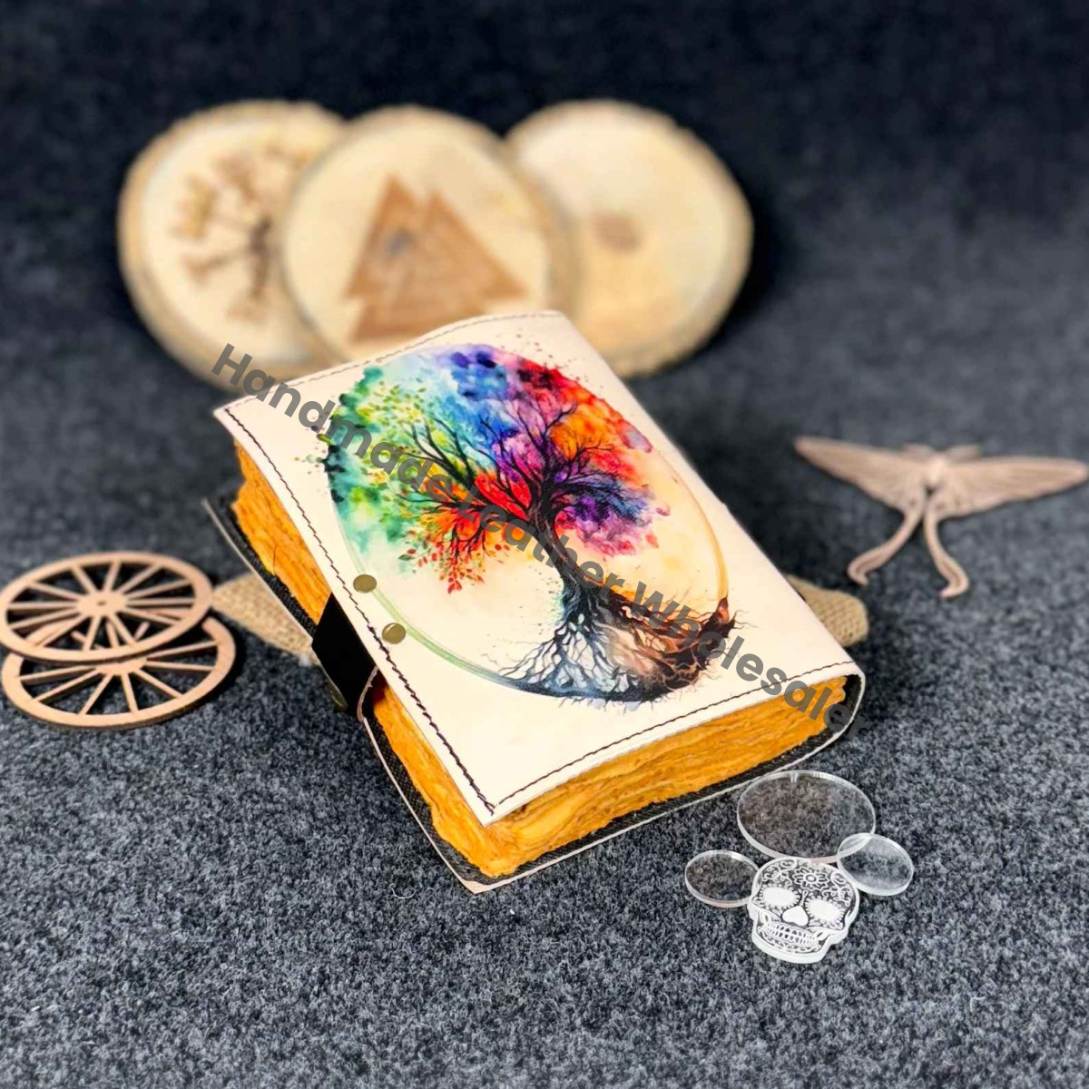 Tree of Life Leather Journal: Vintage Handmade Deckle Edge Paper