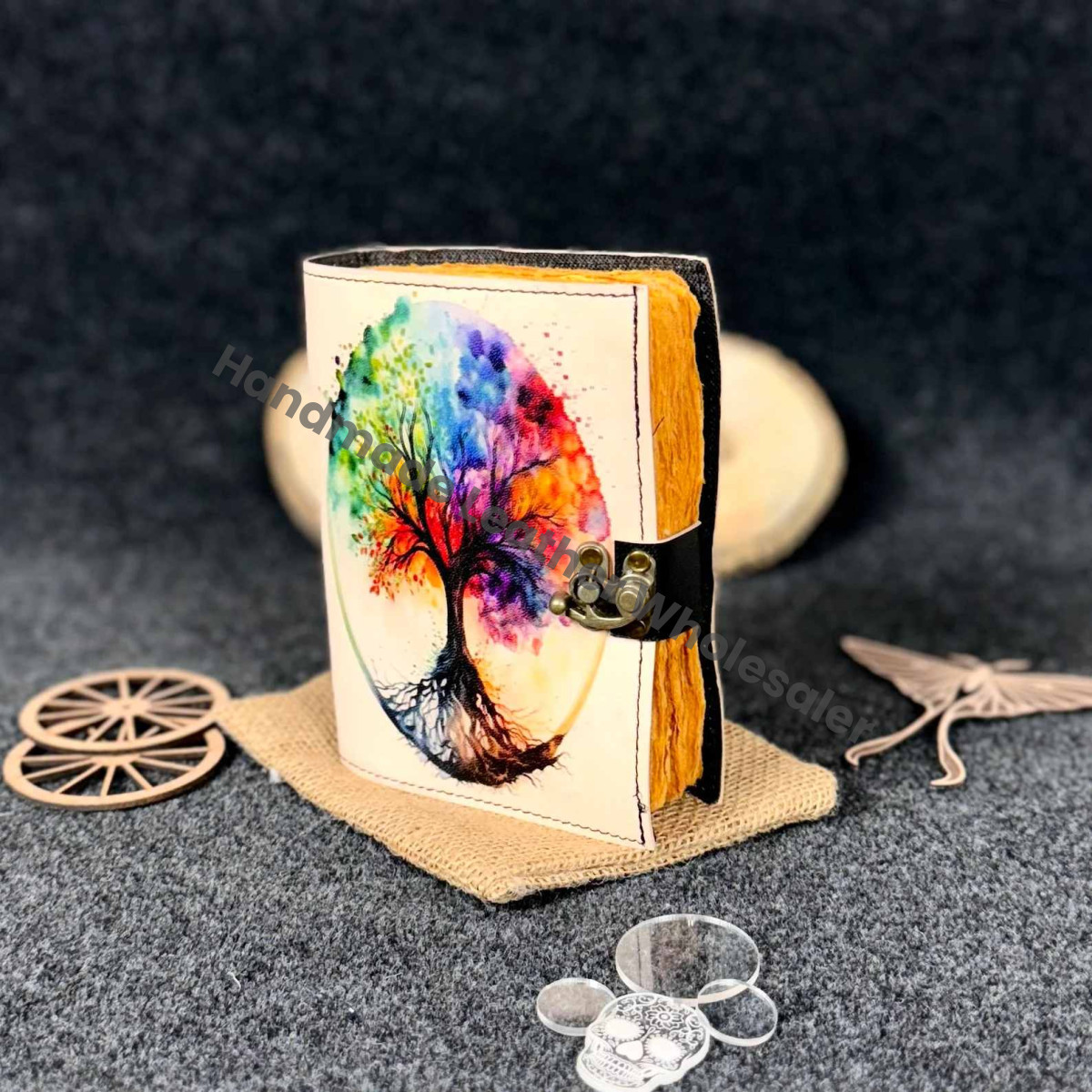 Tree of Life Leather Journal: Vintage Handmade Deckle Edge Paper