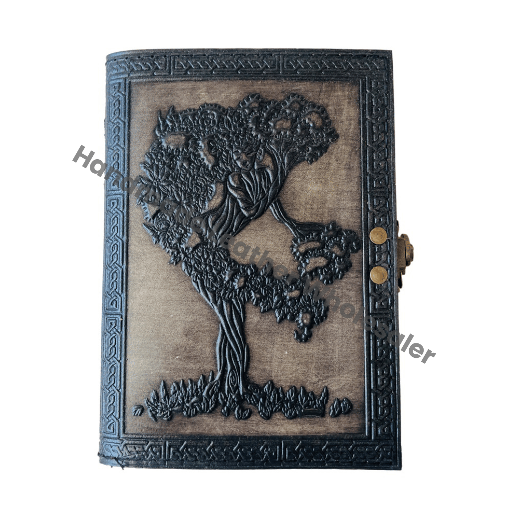 Tree of Life Mother Handmade Leather Journal Deckle Paper Embossed Leather Bound Writing Notebook Diary Best Gift Women Diary