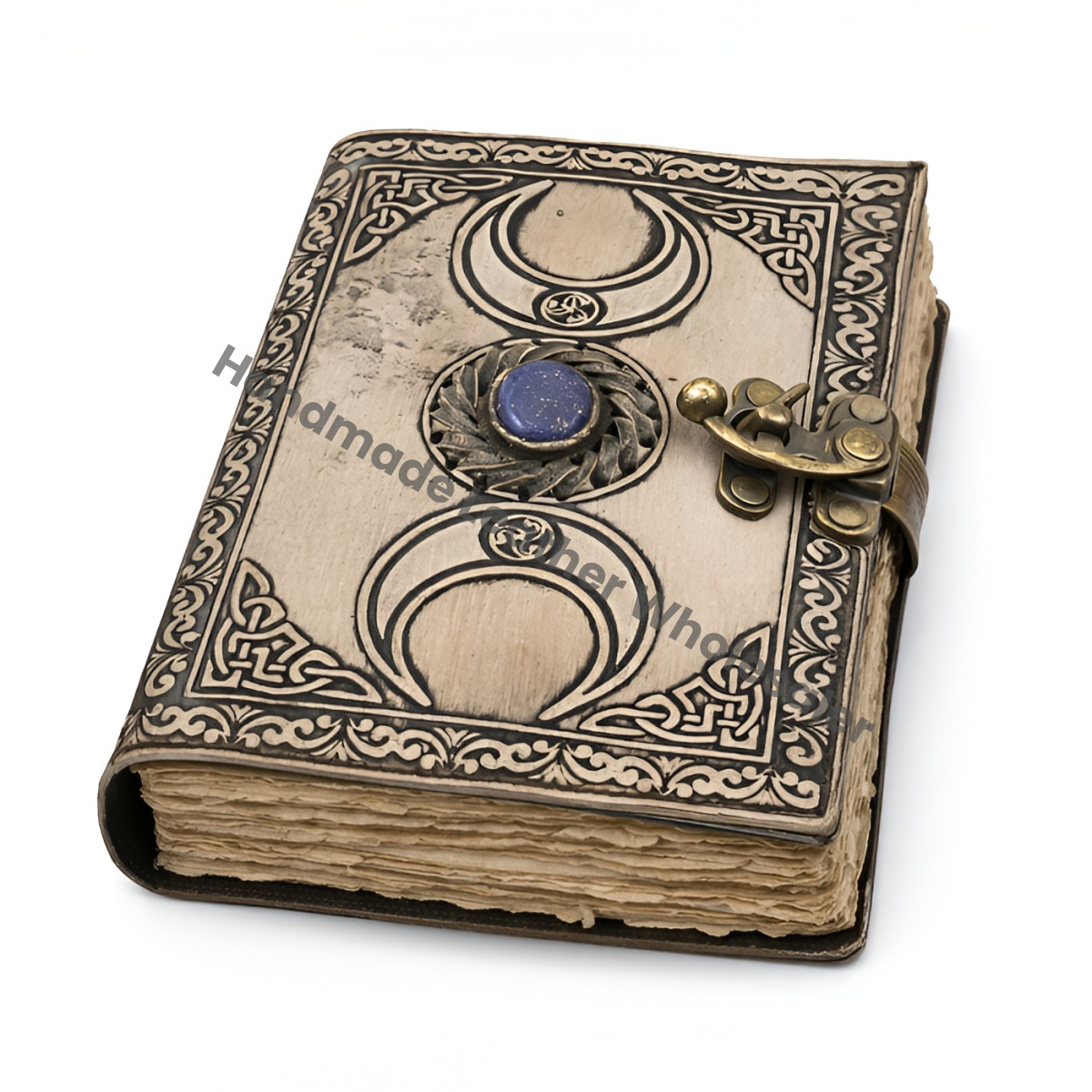 Triple Moon Goddess Leather Journal: Vintage Book of Shadows