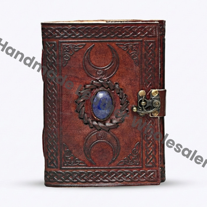 Triple Moon Leather Journal: Vintage Book of Shadows, Grimoire
