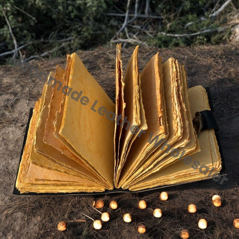 Unicorn Leather Grimoire – Celestial Spell Book of Shadows, Witchcraft Spellbook, Wiccan Pagan Gothic Witchy Magic Gift