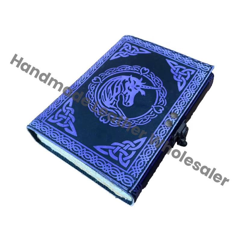 Unicorn Leather Journal Embossed Handmade Personal Diary Unlined Gift Antique Deckle Art Paper Personalized