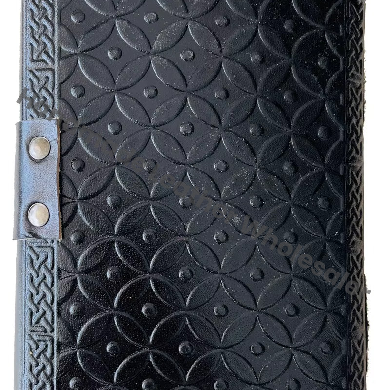Vintage Black Leather Hardcover Journal Recyclable Handmade Deckle Paper Custom Logo Option-Gift Women Sketchbook Planner Diary